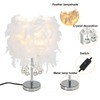 DYNAMI Creative Feather Table Lamps,White Feather Lamp Bedroom Table Lamps