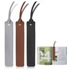 GeeRic 3pcs Set Bookmarks Genuine Leather Bookmarks Bookmarks with String