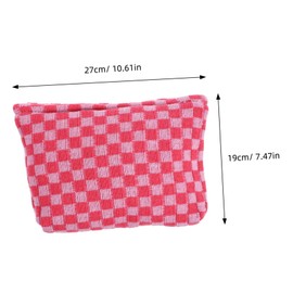 FRCOLOR 2Pcs Checkered Large Capacity Makeup Bag Set Versatile Cosmetic Storage for Daily Use Travel Lightweight Water Resistant Organizer for Makeup Essentials