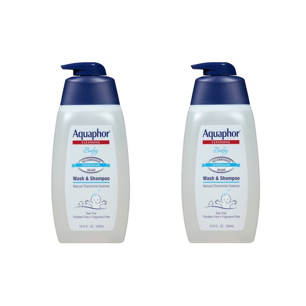 Aquaphor HqqQHj Baby Wash & Shampoo, 16.9 fl oz (2 Pack)
