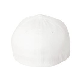 Flexfit Thin Red Line and Thin Blue line Waving USA Flag. Embroidered, 6277 Wooly Combed Twill Cap hat (L/XL White)