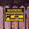 Rhodesian Ridgeback RR Warning Security System Door Sign Dog Sign