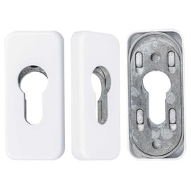 Premium Cylinder Protective Rosettes Rosettes Locking Cylinder Colour: Black RAL 9005, Shape: Rectangular