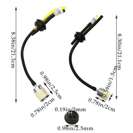 LIANCHEN Universal Petrol Filter Kit, 2 Universal Petrol Filters 3-Hole and 2 Lawn Mowers, Oil Pipe, Rubber Grommets and 2 Piece Chainsaw, Fuel Filter for Brush Cutter, Trimmer, Mower, 6 Pieces