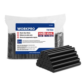 WORKPRO Hot Glue Sticks Full Size, 100-Pack Black Hot Melt Adhesive Glue Sticks for All-Temp Glue Guns, 0.43x4Inches, Multipurpose for Art Craft General Repairs, Home Decorations and Gluing Projects
