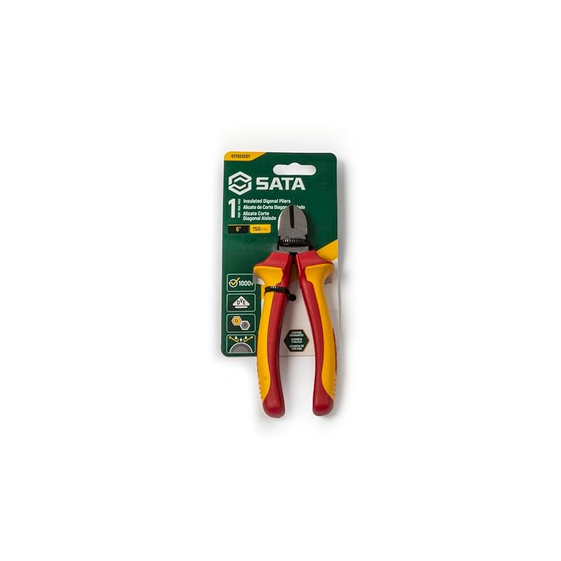 SATA ST70232ST 6-Inch VDE Insulated Diagonal Cutting Pliers with Chrome