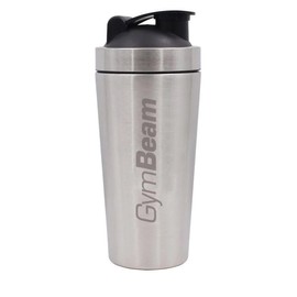 GymBeam Stainless Steel Protein Shaker 750 ml - Protein Shaker Leak-proof with Strainer, Odourless, Durable, Dishwasher Safe, BPA-Free, Grey