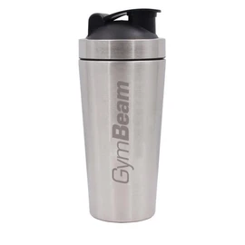 GymBeam Stainless Steel Protein Shaker 750 ml - Protein Shaker Leak-proof with Strainer, Odourless, Durable, Dishwasher Safe, BPA-Free, Grey