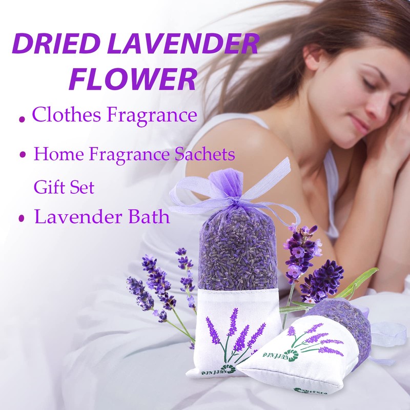 8 Packs French Lavender Sachets for Drawers and Closets Fresh