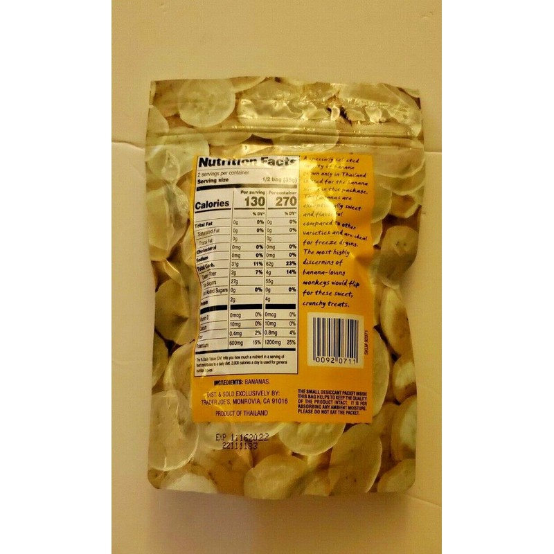 Trader Joe's 6 PACK TRADER JOE'S FREEZE DRIED BANANA SLICES