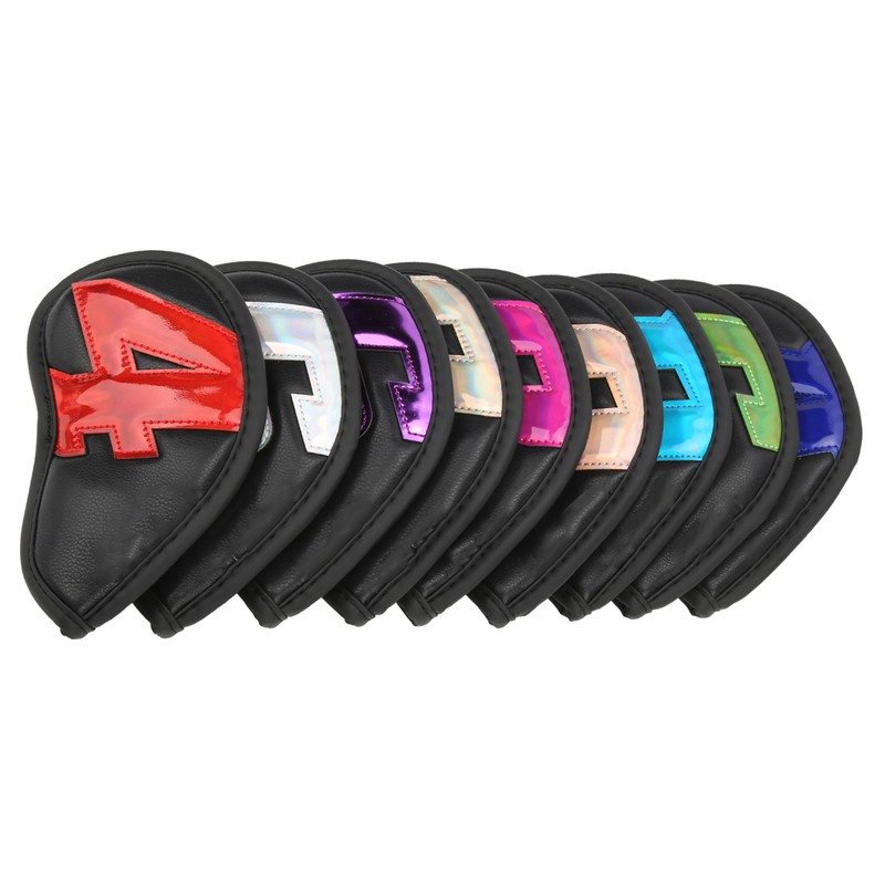 9PCS Golf Club Head Covers Waterproof PU Numbered Golf Club
