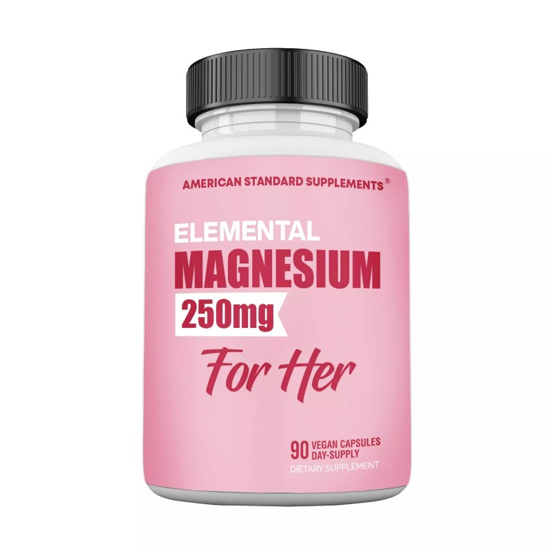 American Standard Supplements Magnesium Glycinate for Women 250mg Per Capsule