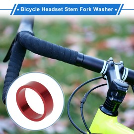 VekAuto Bicycle Headset Spacer, 10 mm MTB Bicycle Headset Stem Washer Universal for 1 1/8 Inch Front Fork Stem Threadless Aluminium Alloy Red