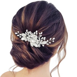 Zoestar Rhinestone Bridal Wedding Hair Comb Crystal Bridal Headpiece Pearl Wedding Hair Accessories for Women and Girls