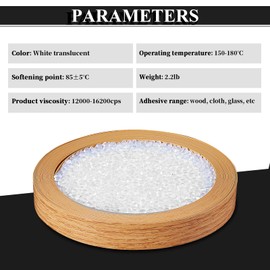 Hot Melt Edgebander Glue 2.2 lb Edge Banding Adhesive Hot Melt Glue Pellets Adhesive for Edge Banding Machine Albums Envelope Seal Papers Viscous 12000-16200/cps