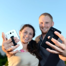 LOVEHANDLE Universal Phone Grip for Most Smartphones, Mini Tablets and Cases, Vintage Rose Love Letter Design Elastic Strap with Mauve Rose Base, Pack of 2