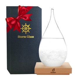 Christmas Gifts Storm Glass Weather Predictor, Cool Gifts for Him Her, Snow Globe Drop-Shaped Weather Forecast Bottle, Unique Fashion Home Decor Weather Glass