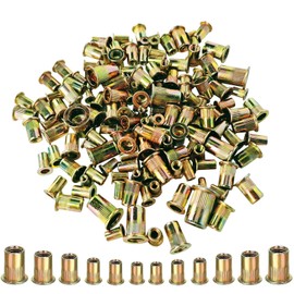 Rivet Nut Tool Kit Rivnut - Napia 850pcs Metric Rivnut Tool Kit M3, M4, M5, M6, M8, M10 RIV Nuts, Carbon Steel Flat Head Hardware Nuts Threaded Inserts for Metal