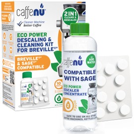 Sage Compatible Descaling Solution & 10 Sage Cleaning Tablets. 200ml Sage Descaler Compatible with All Sage and Breville Coffee Machines. Removes Limescale and Provides Hotter Coffee
