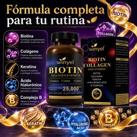 Biotina Alta Potencia Colágeno Keratina 60 Cápsulas Mujer
