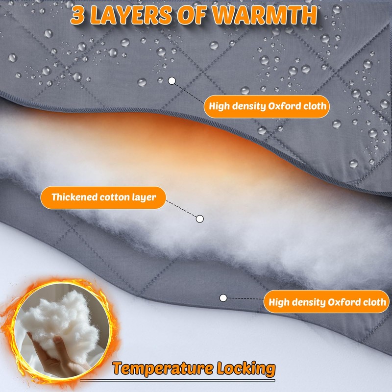 3 Layer 39x63in Thermal Insulated Window Cover for Winter,Roll-Up Insulated