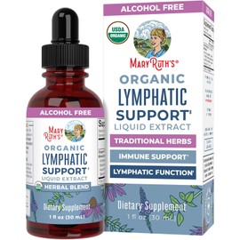 USDA Organic Lymphatic Support Drops with Echinacea, Elderberry & Blue Vervain for Immune Support, Vegan, Non-GMO, 30 Servings
