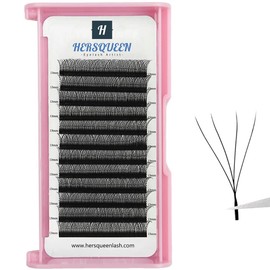 HERSQUEEN W Lash 4D Fans Volume Eyelash Extensions D Curl 0.07mm Mix Tray 8-16mm Premade Fans Lash Extnesions Faux Mink Matte Black Eyelashes Salon False Lash Trays(D 0.07 8-16mm)