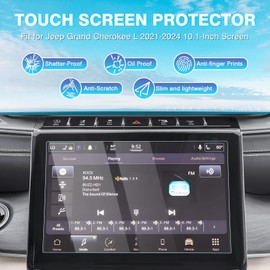 [Upgrade]Karltys 2 Pack 10.1-Inch Screen Protector[No Glare & Fingerprint] for 2021-2025 Jeep Grand Cherokee L & Dodge Durango & Chrysler Pacifica Tempered Glass Screen Protector Ultra Clear Anti Glare Grand Cherokee L Accessories