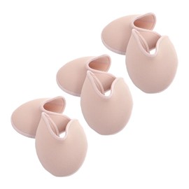 KOMBIUDA 3 Pairs Knitted Ballet Pointe Shoe Pads Soft Breathable Toes Caps Half Insoles Shock Absorption Foot Care for Women High Heels Dance