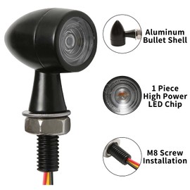 DREAMIZER Indicator Motorcycle E Approved Universal LED Indicator Mini 12 V Daytime Running Light Motorcycle Indicator Running Light for Scooter Quad Cruiser Off-Road Pack of 2