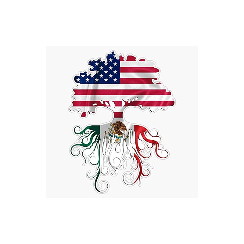 Generic American Mexican Roots Sticker Decal Bumper Sticker 5inch Clear