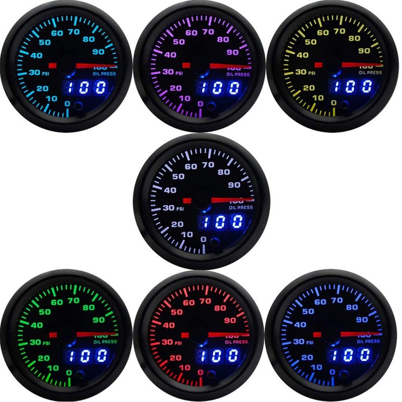 Suuonee Oil Pressure Gauge, 2in 52mm Oil Pressure Gauge Meter