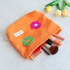 KWAMSOOK Tangerine Flower Makeup Bag For Women - Corduroy Cosmetic