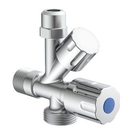 KIRCHHOFF 98480090 Universal Angle Valve with Dishwasher Connection, 1/2 Inch Regulating Valve for Cold Water Pipe, Shut-Off Valve for Bathroom