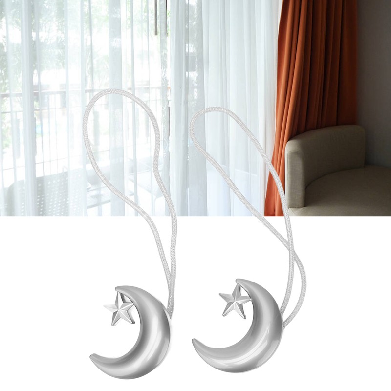 2PCS Curtain Tiebacks Magnetic Curtain Buckle Drapery Holdbacks for Home