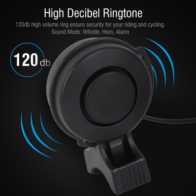 Waterproof Bicycle Horn USB Rechargeable Bike Ring Bell for 22‑31.8mm