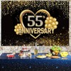 Happy 55th Anniversary Banner Backdrop Decorations, Wedding Anniversary 55th Happy