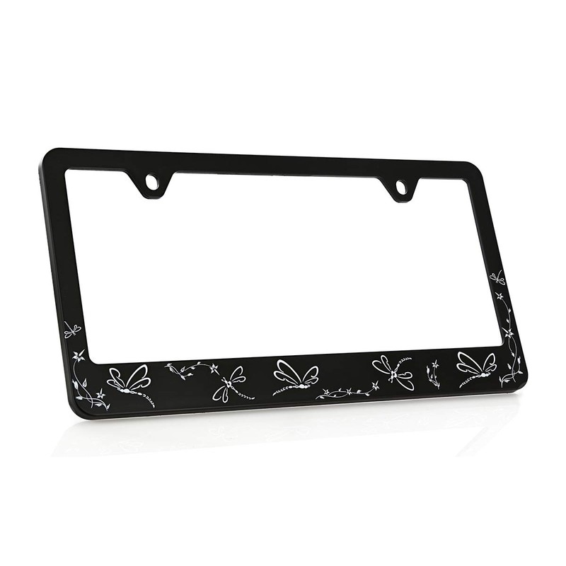 BARON-JEWELRY Fun Dragonfly License Frames (White Dragonfly)
