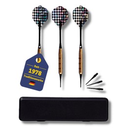 Best Sporting Safety Cavalier Darts - 3 x 16, 18 or 20g - Brass Darts - Includes Spare Tips and Case - Weight 20g