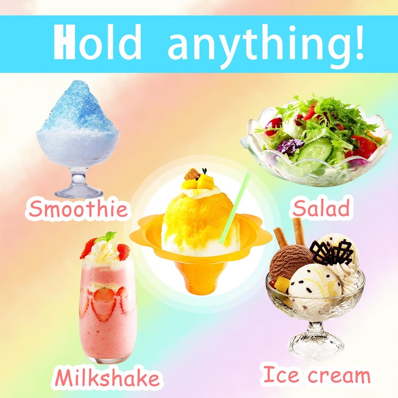 Cmaqpw 200PCS 4oz Colorful Snow Cone Cups Set with 100Pcs