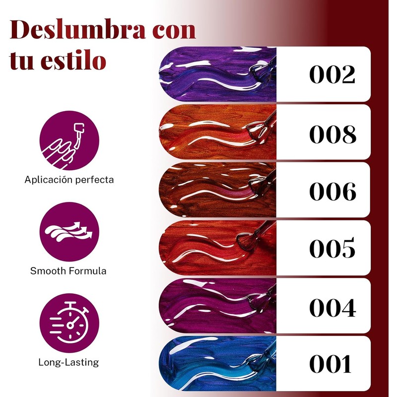 CHERIMOYA Kit de 6 Esmaltes de Uñas en Gel Ojo