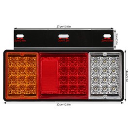 Aramox Truck Taillight Assembly, Pair Rear Lamp 12V 44 LEDs Replacement for W Series Elf Truck NPR HD NKR NHR NRR FRR