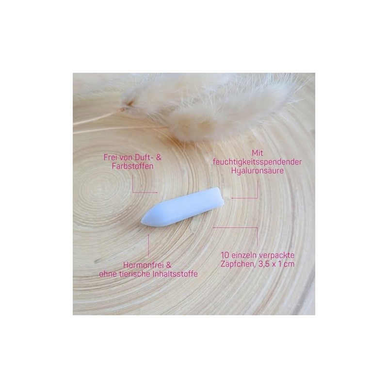 ELANEE Moisturising Suppositories, 10 Vaginal Suppositories for Vaginal Dryness, Itching