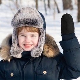 Geyoga 4 Pairs Children's Knitted Gloves Stretch Gloves Unisex Full Finger Baby Toddler Mittens, Nice style