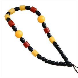 7. 2pcs Warm Yellow-Red Christmas Market 2pcs Hanging Ornament - 4 Red + 5 Yellow Stones