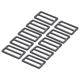 PATIKIL 1.5 Inch Tri-Glide Slide Buttons, 10 Pack Adjustable Buckle Webbing Strap Fastener for Backpack Bag Belt, Matte Black