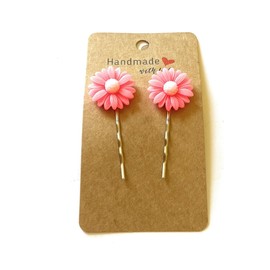 Pink Daisy Hairpins