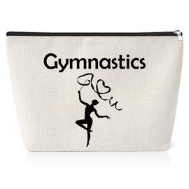 Gymnast Gift for Teen Girls Cosmetic Bag Inspirational Gift for Gymnast Gymnastics Lovers Gift Gymnastic Coach Gifts for Women Gymnastics Team Gift Birthday Christmas Gifts for Friend Makeup Bag