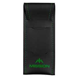 DESIGNA Mission Sport 8 Darts Case, Slim Compact, Black Bar Wallet with Color Trim, Green