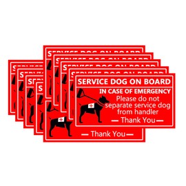 Service Dogs On Board Please Do Not Separate From Handler Sign,3x5 Inch Service Dogs Must Be On Leash Stickers，10 Pcs Per Pack